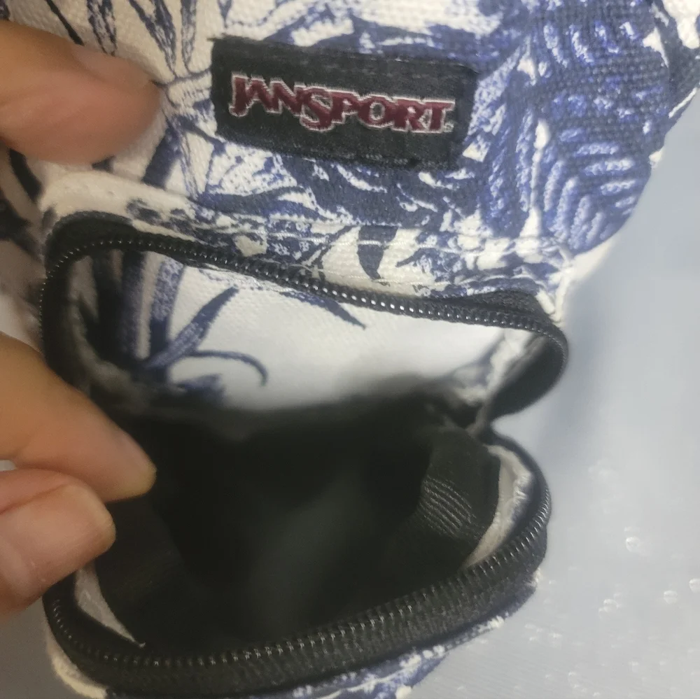 Jansport White and Blue Floral Mini Backpack Coin Backpack